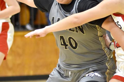 Senior Kaylee Davis battled Vanoss’ post player all night Saturday