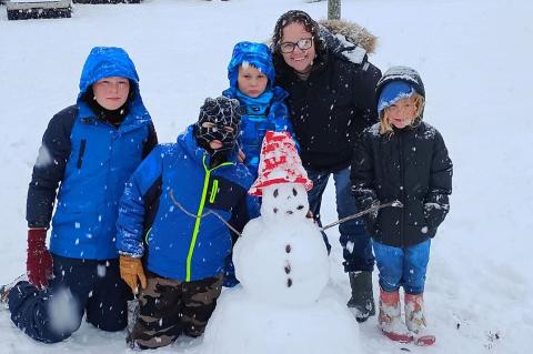 Jessica Melton enjoyed the snow with her kids, Tristan, Ky, Jack and Raylynn.