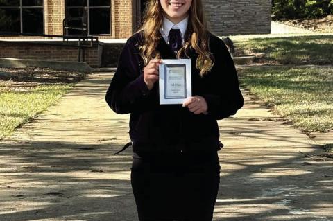 Congratulations to Cami Frederick on placing 3rd in Plant Science at a tough Southeast Area Speech Contest!