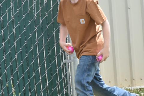 Baron Biesner took the job of hiding eggs serious.