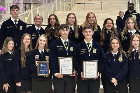 The Allen FFA attended the 99th State FFA Convention in Tulsa. The event was held May 5th to 7th in the Arvest Convention Center. Members attending were Maddie Crabtree, Cobi Frederick, Taylor Batey, Bodrey Goodson, Brakstin Horton, Hattie Holder, Harley 