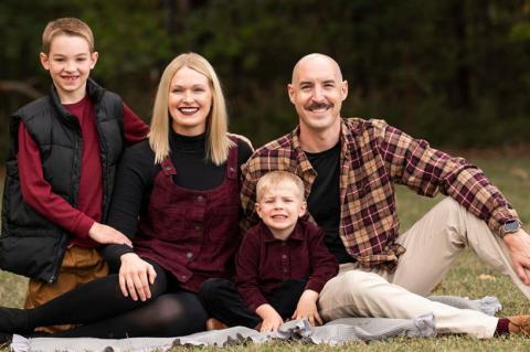 Cody Willliams, with his wife, DeeAndra, and their sons, Zechariah, left, and Bennett.