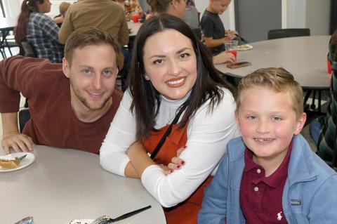 Daniel and Anali Rowe joined their son Abraham for Thanksgiving lunch at school last week