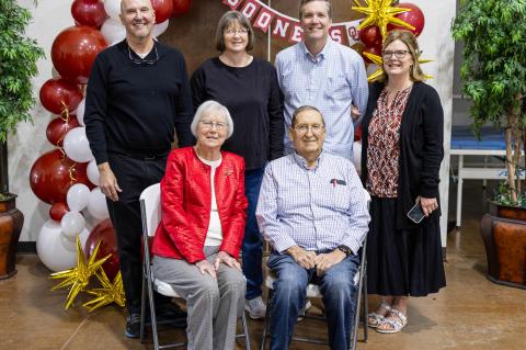 Wayne and Pat Bullard were honored on March 1st with a double birthday party. Wayne celebrated 90 years on February 25th and Pat’s special date is March 5th. Hosting the party were their children (left to right) Ron Bullard, Lesli Costner, Steven Bullar