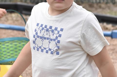 Abraham Rowe at the first grade egg hunt.