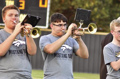 The Pride of the Mustangs band has been sounding great! We’re proud of their hard work and the music they bring to every performance.