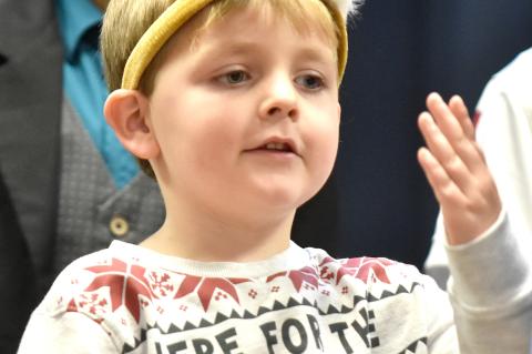 Ava Evans and Haiden Ward, along with their classmates gave an outstanging performances Friday during the school program.
